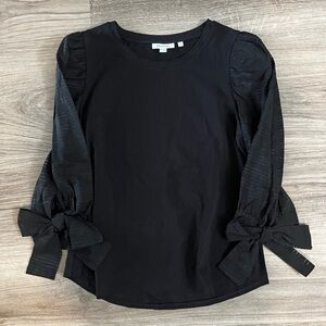 Chico's Black Blouse with Bow Sleeves